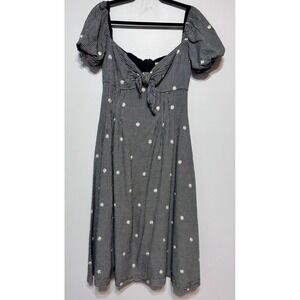 Rejina Pyo Naomi Gingham Daisy Midi Dress Size 12 Countryside Chic‎ Prairie Y2K